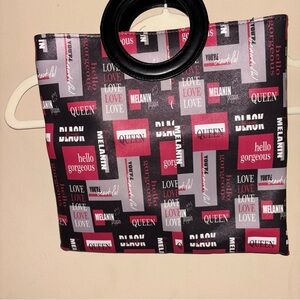 2/$30 IZZY & LIV  "Weekend Vibes" Ring Clutch Red BLACK LOVE INSPIRATIONAL Tote